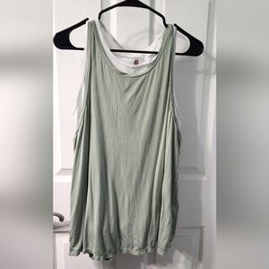 Kindred Bravely Layered Nursing Tank - L - Mint & White